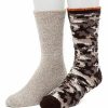 Womens * | Men'S Climatesmart By Cuddl Duds 2-Pack Camo Super Soft Cozy Crew Socks