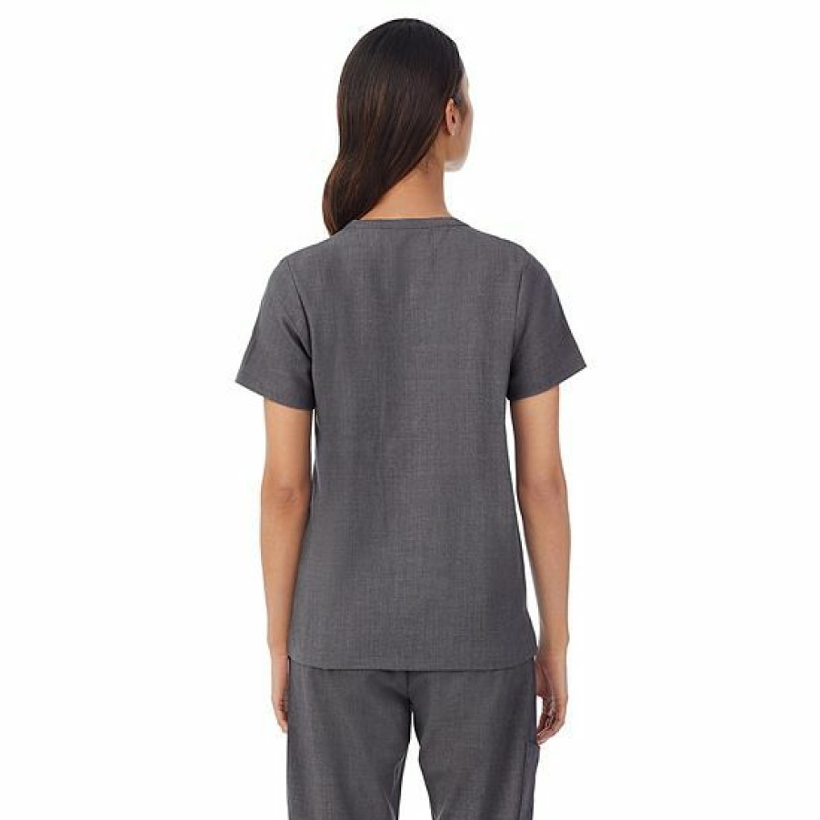 Womens * | Petite Cuddl Duds Scrubs Top With 2 Pockets