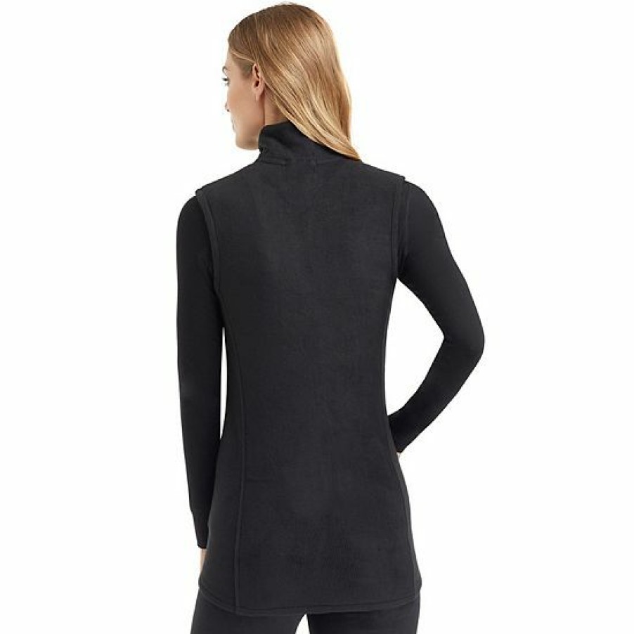 Womens * | Women'S Cuddl Duds Fleecewear With Stretch Full Zippered Vest