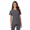 Womens * | Petite Cuddl Duds Scrubs V-Neck Top With 3 Pockets