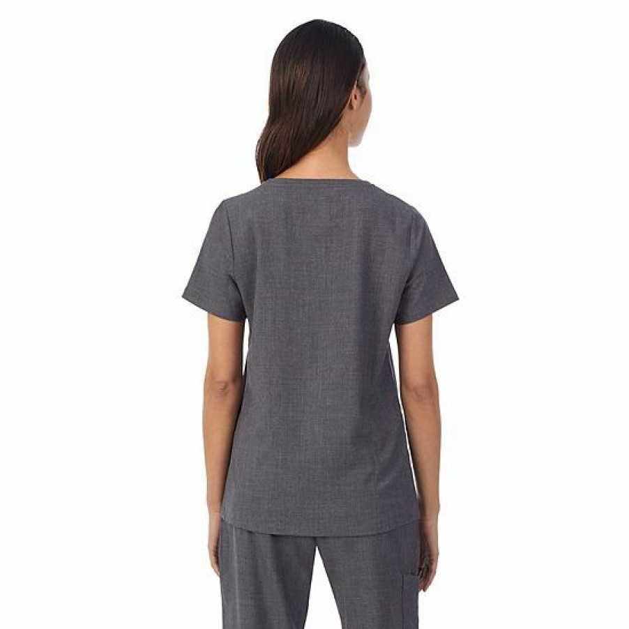 Womens * | Petite Cuddl Duds Scrubs V-Neck Top With 3 Pockets