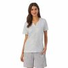 Womens * | Women'S Cuddl Duds Far-Infrared Enhance Short Sleeve Pajama Top & Pajama Shorts Sleep Set