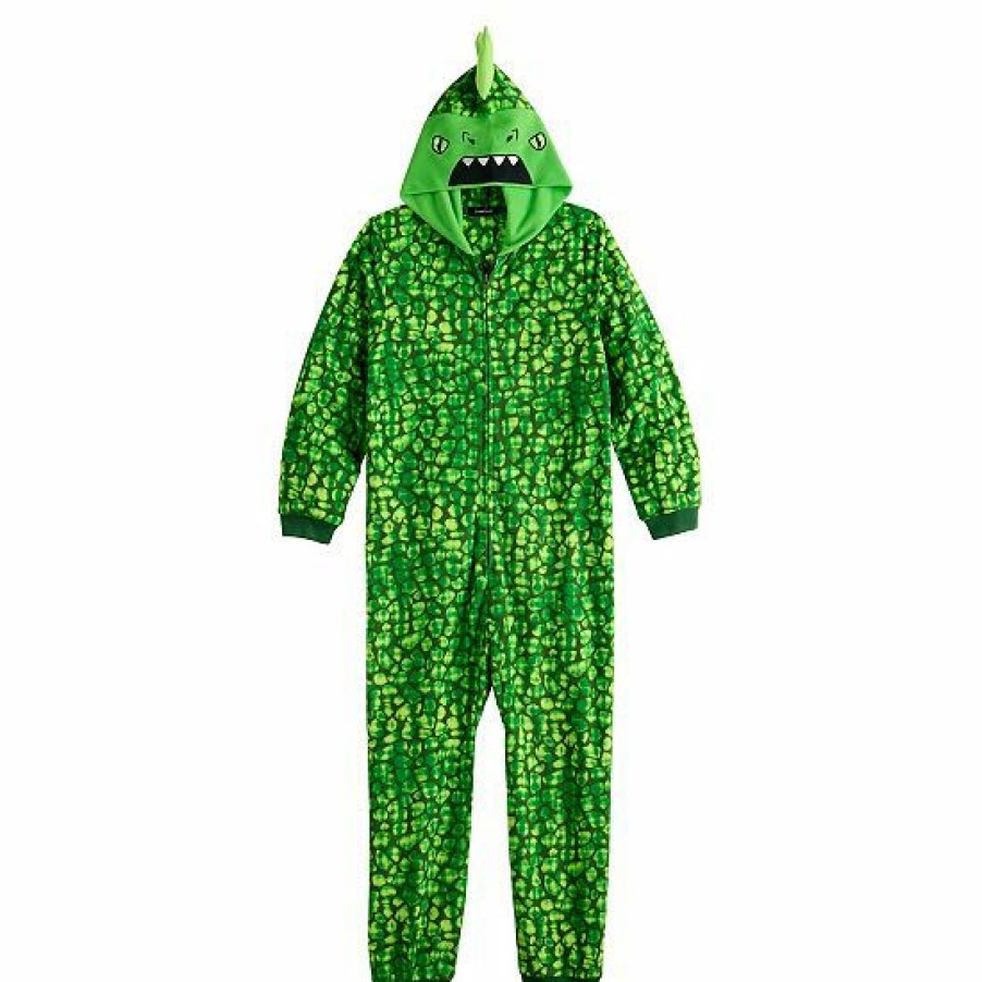 Womens * | Boys 4-16 Cuddl Duds Hooded One-Piece Pajamas