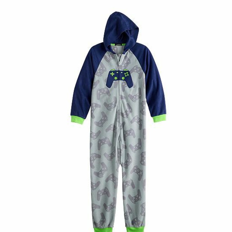 Womens * | Boys 4-16 Cuddl Duds Hooded One-Piece Pajamas