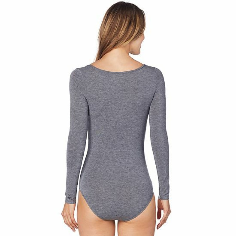 Womens * | Women'S Cuddl Duds Softwear With Stretch Long Sleeve Bodysuit