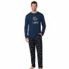 Womens * | Mens Cuddl Duds Men'S Cuddl Duds Graphic Tee Classic Pajama Set