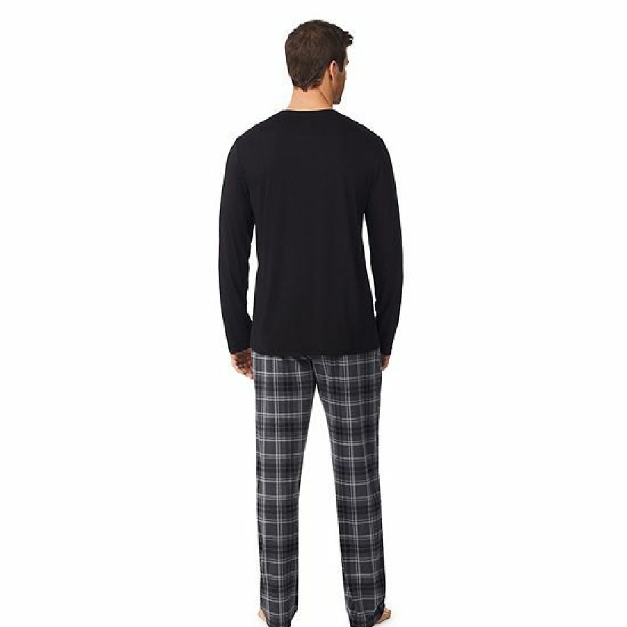 Womens * | Mens Cuddl Duds Men'S Cuddl Duds Graphic Tee Classic Pajama Set