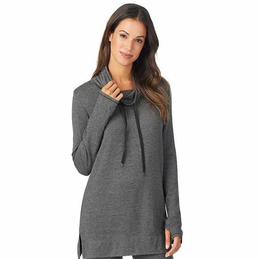 Womens * | Women'S Cuddl Duds Ultra Cozy Long Sleeve Cowlneck Tunic Top