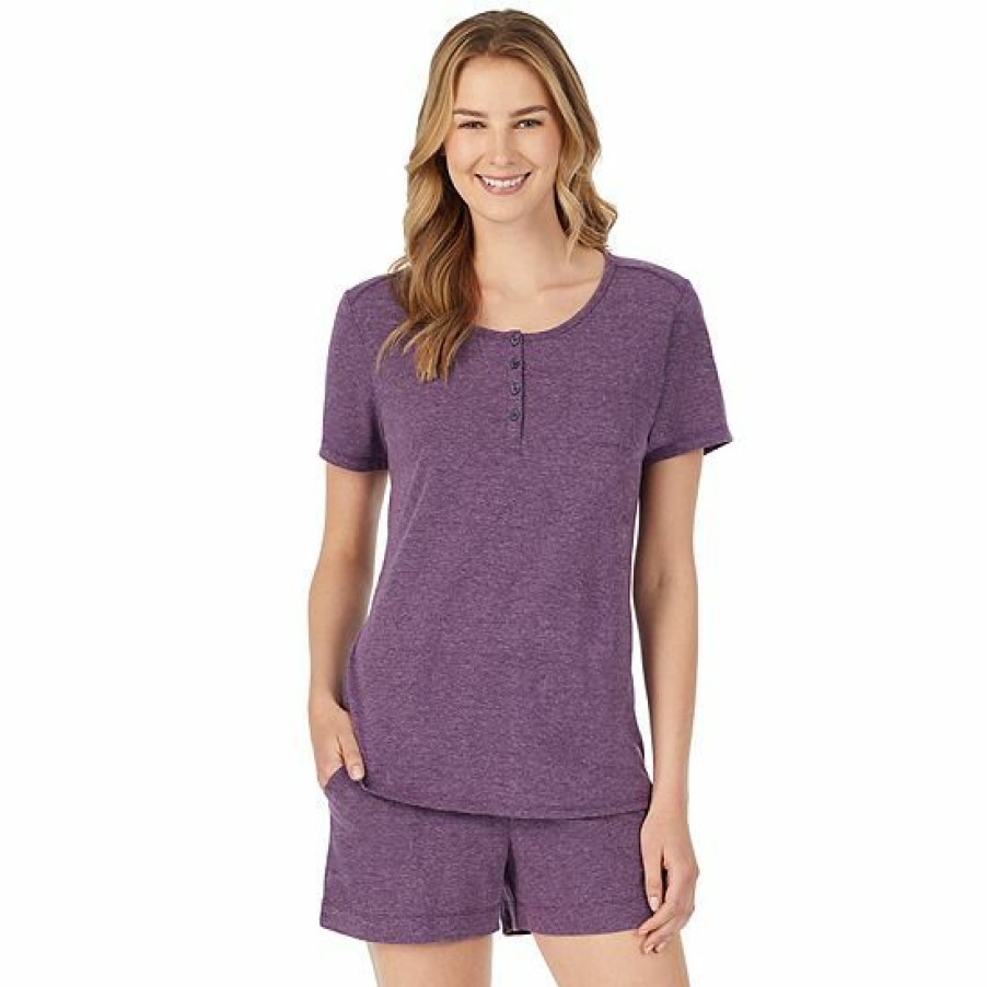 Womens * | Women'S Cuddl Duds Pajamas: Essential Sleep Tee & Boxers Set