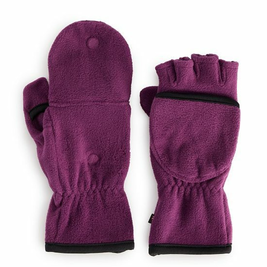 Womens * | Cuddl Duds Fleece Flip Women'S Finger Mittens