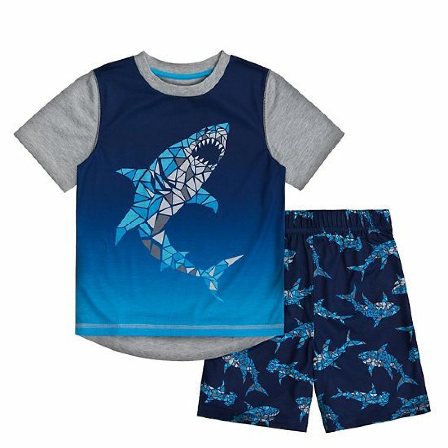 Womens * | Cuddl Duds Boys 4-16 Tee & Shorts Pajama Set