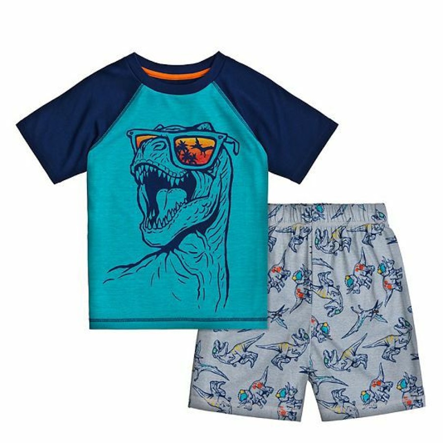 Womens * | Cuddl Duds Boys 4-16 Tee & Shorts Pajama Set