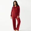 Womens * | Plus Size Jammies For Your Families Beary Cool Buffalo Check Pajama Set By Cuddl Duds