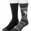 Womens * | Men'S Climatesmart By Cuddl Duds 2-Pack Moose Stripe Crew Socks