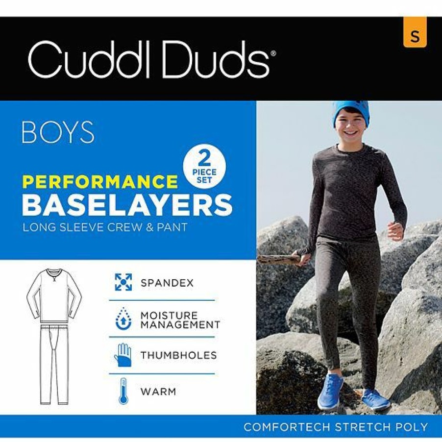 Womens * | Boys Cuddl Duds Comfortech Stretch 2-Piece Base Layer Set