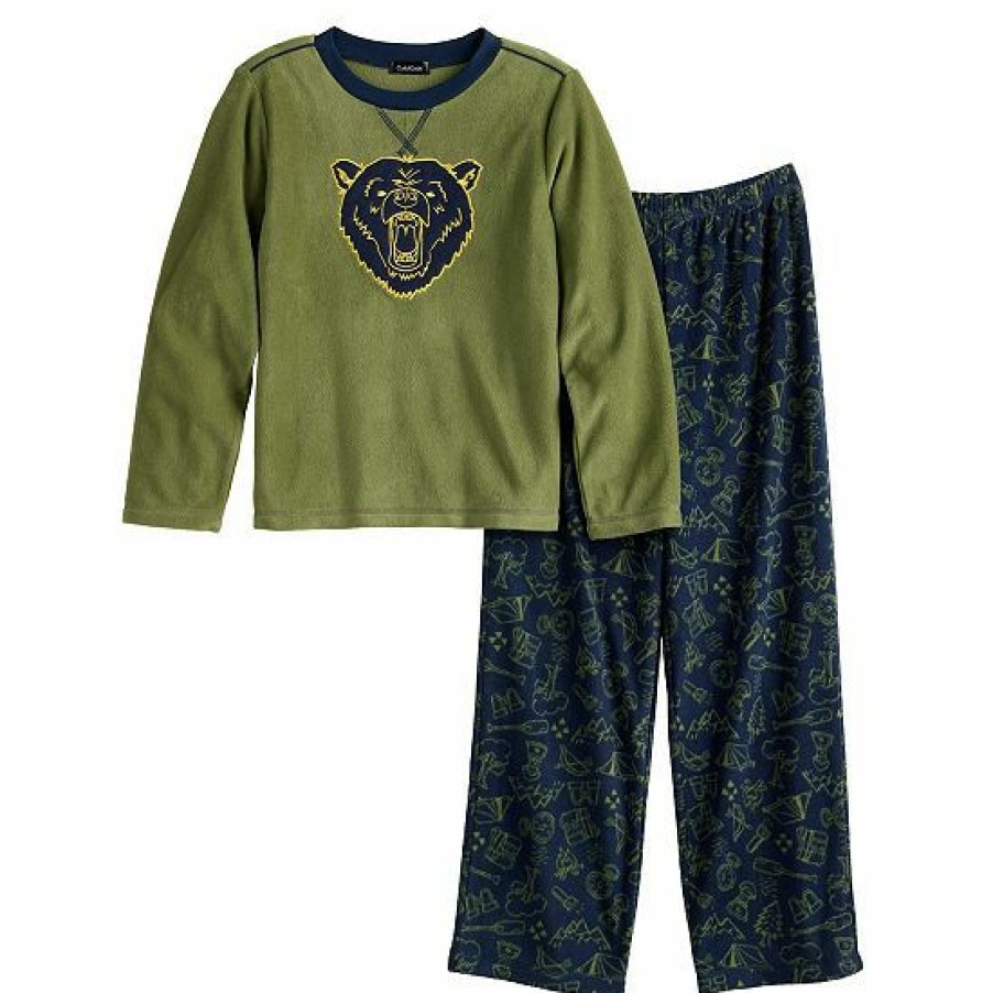 Womens * | Boys 6-16 Cuddl Duds Top & Bottoms Fleece Top & Bottoms Pajama Set