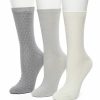 Womens * | Women'S Cuddl Duds 3 Pair Pack Zig Zag Twist Textured Mid Weight Crew Socks