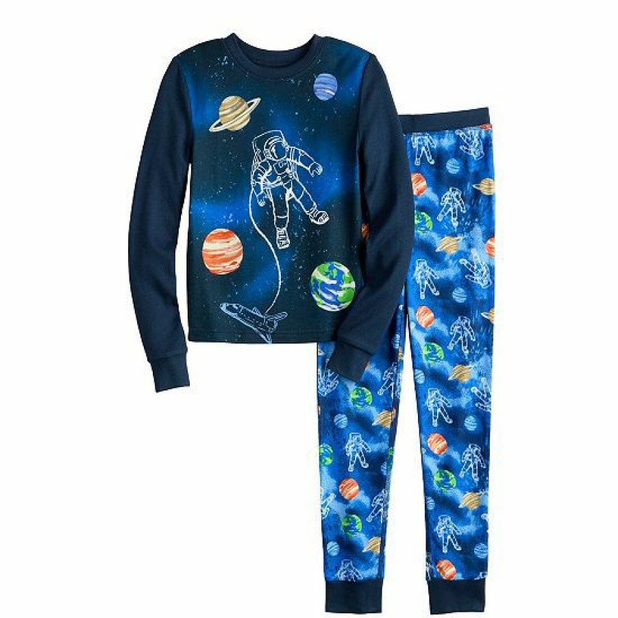 Womens * | Boys 6-12 Cuddl Duds Top & Bottoms Pajama Set