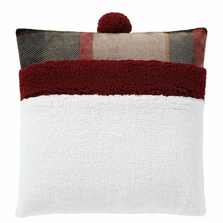 Home Decor * | Cuddl Duds Cozy Soft Snowman Applique Throw Pillow