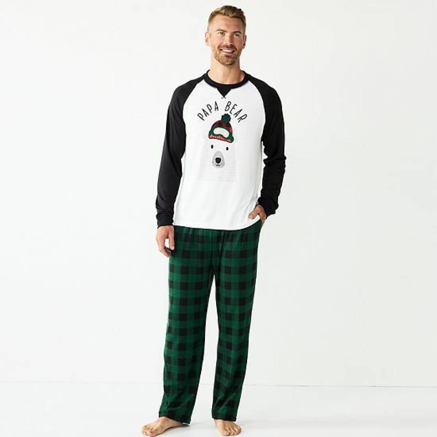 Womens * | Men'S Jammies For Your Families Beary Cool "Papa Bear" Pajama Set By Cuddl Duds