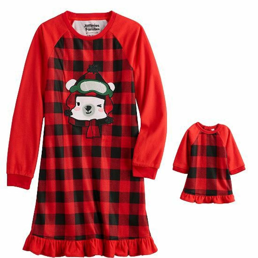 Womens * | Girls 4-16 Jammies For Your Families Beary Cool Dolly & Me Nightgown Set By Cuddl Duds