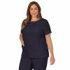 Womens * | Plus Size Cuddl Duds Scrubs Henley Top With 2 Pockets