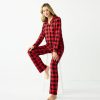 Womens * | Women'S Jammies For Your Families Beary Cool Buffalo Check Pajama Set By Cuddl Duds