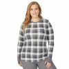 Womens * | Plus Size Cuddl Duds Long Sleeve Crewneck Stretch Thermal Top