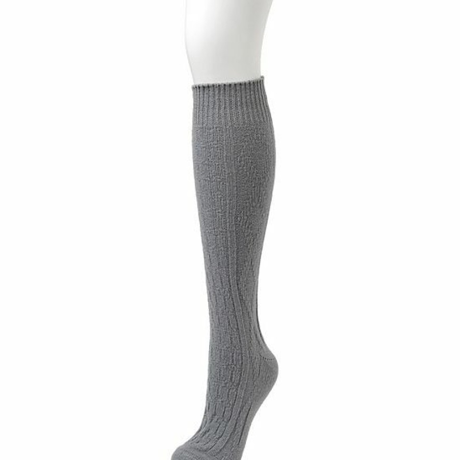 Womens * | Women'S Cuddl Duds Plushfill* Cozy Welted Cabled Knee High Socks