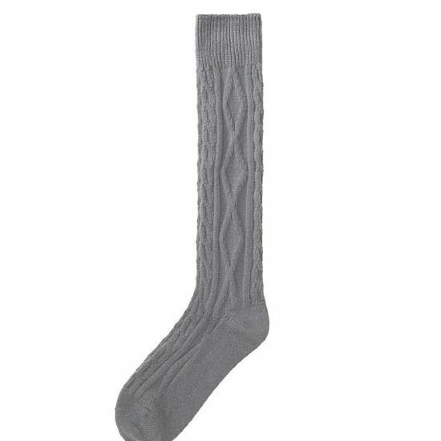 Womens * | Women'S Cuddl Duds Plushfill* Cozy Welted Cabled Knee High Socks