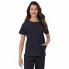 Womens * | Women'S Cuddl Duds Scrubs Henley Top With 2 Pockets