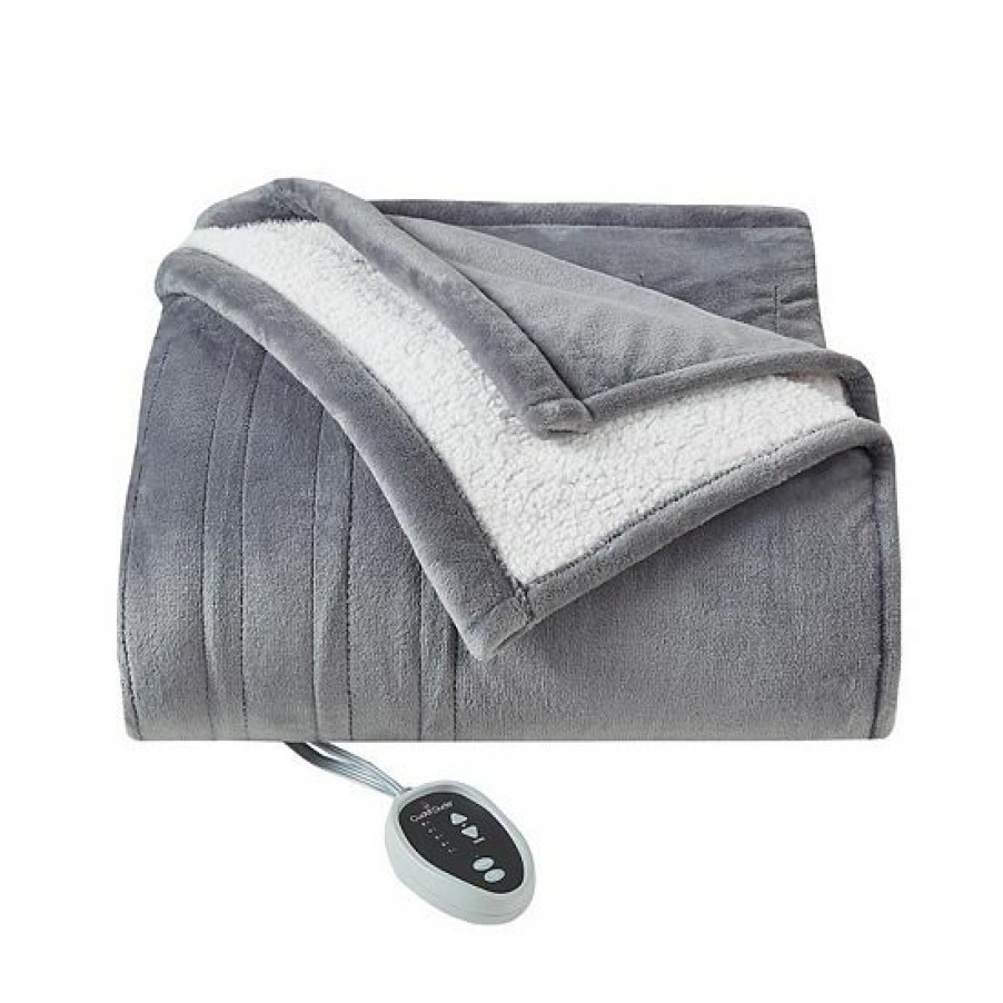 Bed & Bath * | Cuddl Duds Heated Plush Sherpa Blanket