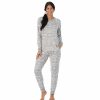 Womens * | Women'S Cuddl Duds 3-Pc. Knit Long Sleeve Pajama Top, Banded Bottom Pajama Pants & Scrunchie Set