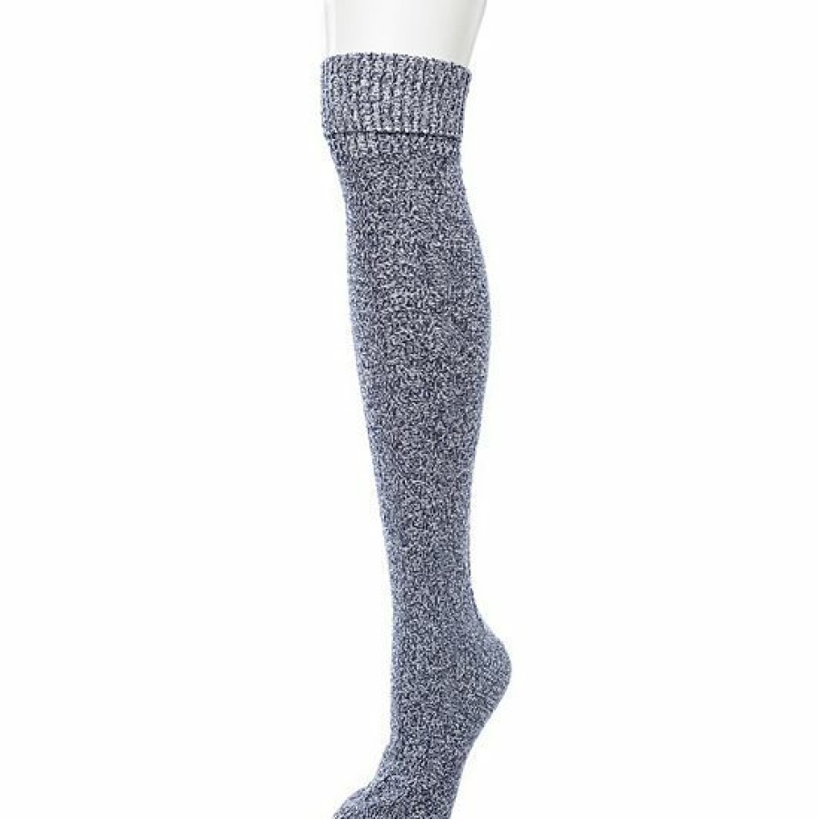 Womens * | Womens Cuddl Duds Turncuff Seedstitch Diamond Over The Knee Socks