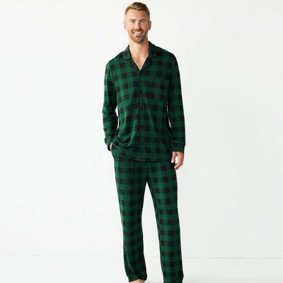 Womens * | Men'S Jammies For Your Families Beary Cool Buffalo Check Pajama Set By Cuddl Duds