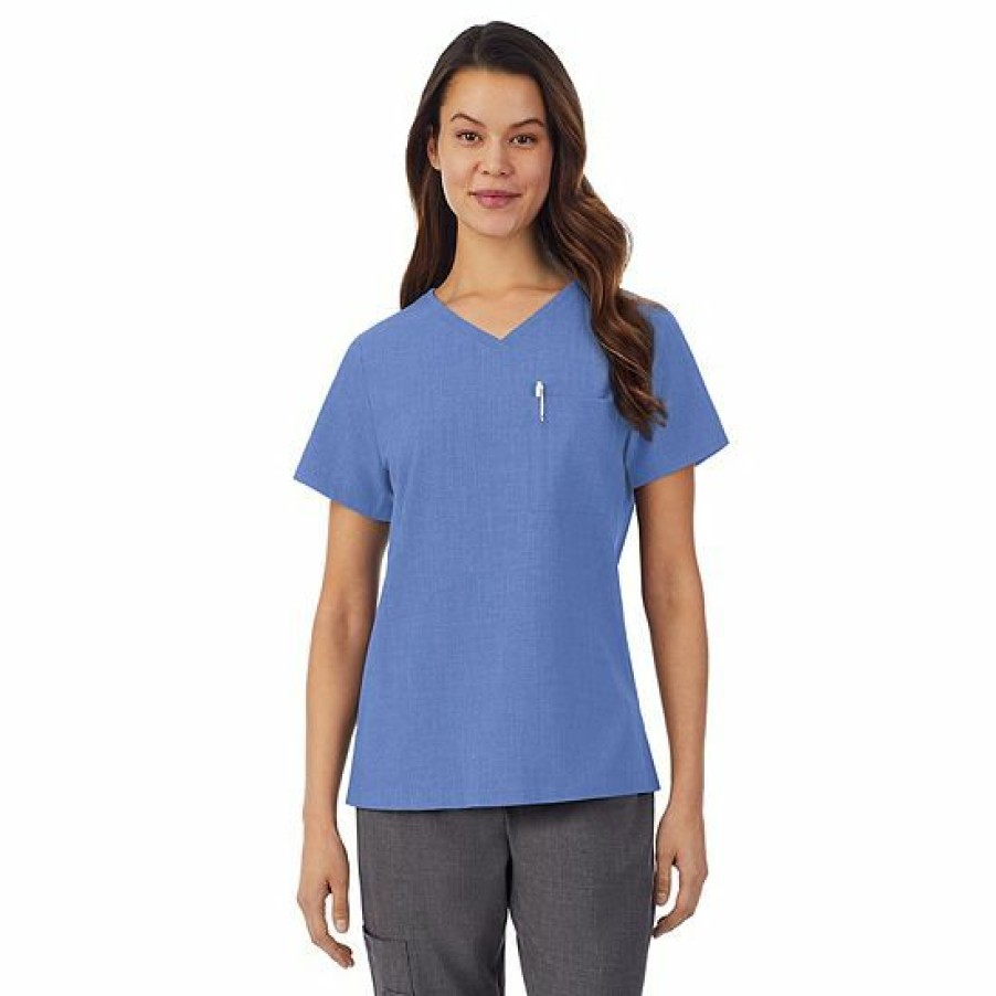 Womens * | Petite Cuddl Duds Scrubs Classic V-Neck Top