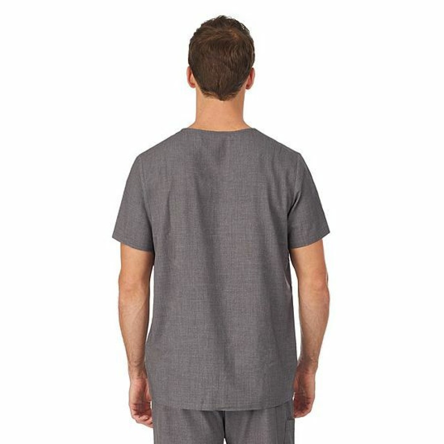 Womens * | Men'S Cuddl Duds Scrubs Classic V-Neck Top With Zip Back Pocket