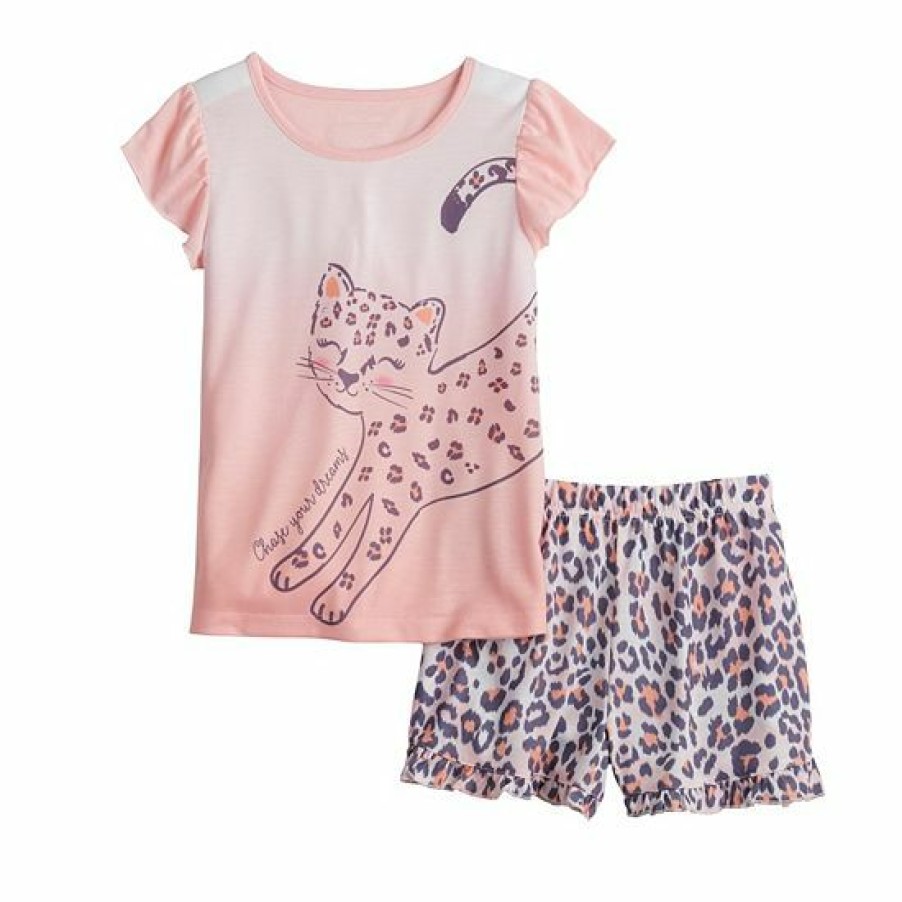 Womens * | Girls 4-12 Cuddl Duds Top & Shorts Pajama Set