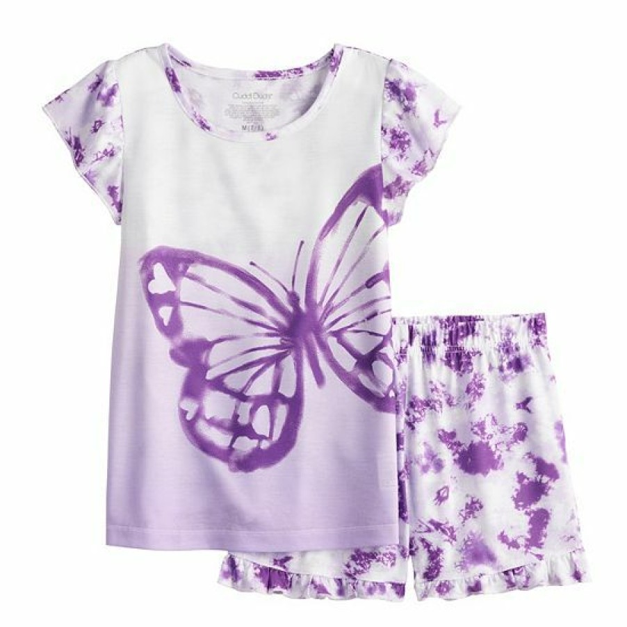 Womens * | Girls 4-12 Cuddl Duds Top & Shorts Pajama Set