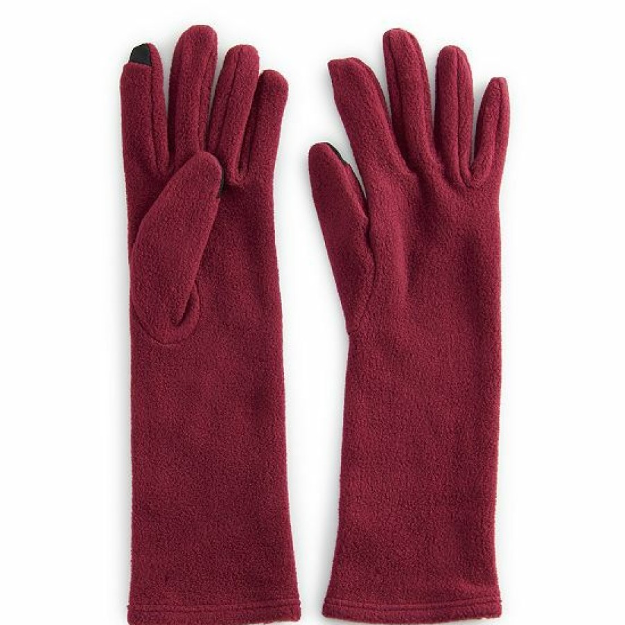 Womens * | Women'S Cuddl Duds Long Fleece Tech Gloves