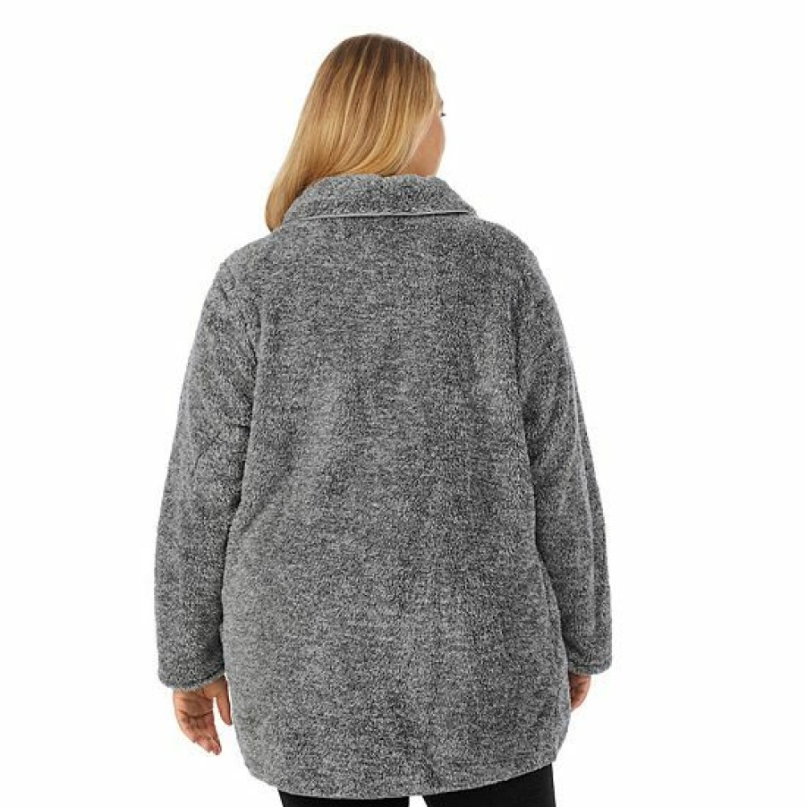 Womens * | Plus Size Cuddl Duds Chenille Plush Cardigan