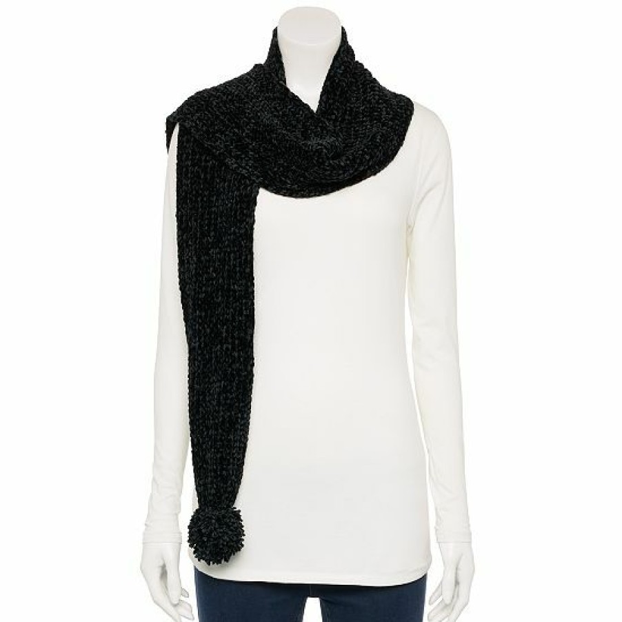 Womens * | Cuddl Duds Women'S Chenille Pom Scarf