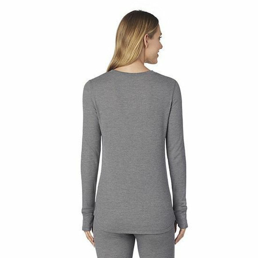 Womens * | Women'S Cuddl Duds Long Sleeve Crewneck Stretch Thermal Top