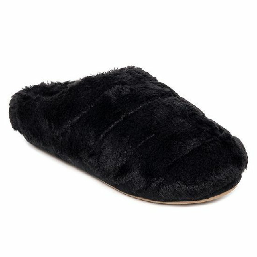 Boys * | Women'S Cuddl Duds Faux Fur Puff Clog Slipper With Tpr Cup Sole