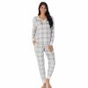 Womens * | Petite Cuddl Duds Velour Fleece V-Neck Pajama Top And Banded Bottom Pajama Pants Sleep Set