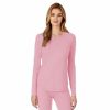 Womens * | Petite Cuddl Duds Under Scrubs Crewneck Top