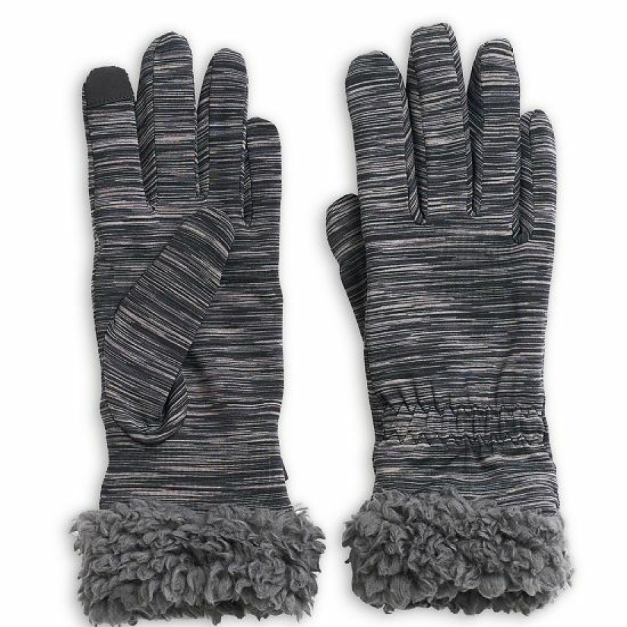 Womens * | Women'S Cuddl Duds Stretch Touch Screen Gloves With Sherpa Cuffs