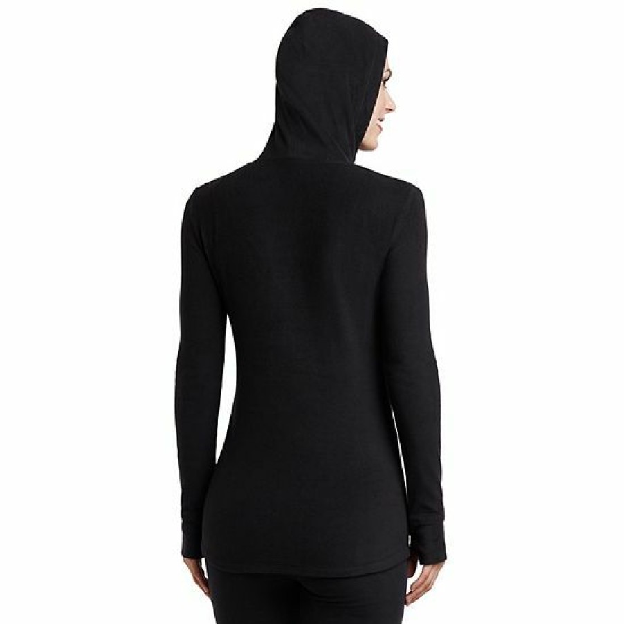 Womens * | Women'S Cuddl Duds Fleecewear With Stretch Long Sleeve Half Zip Hoodie