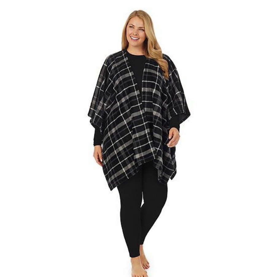 Womens * | Plus Size Cuddl Duds Double Plush Reversible Wrap