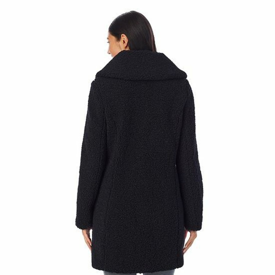 Womens * | Women'S Cuddl Duds Curly Sherpa Shawl-Collar Coat